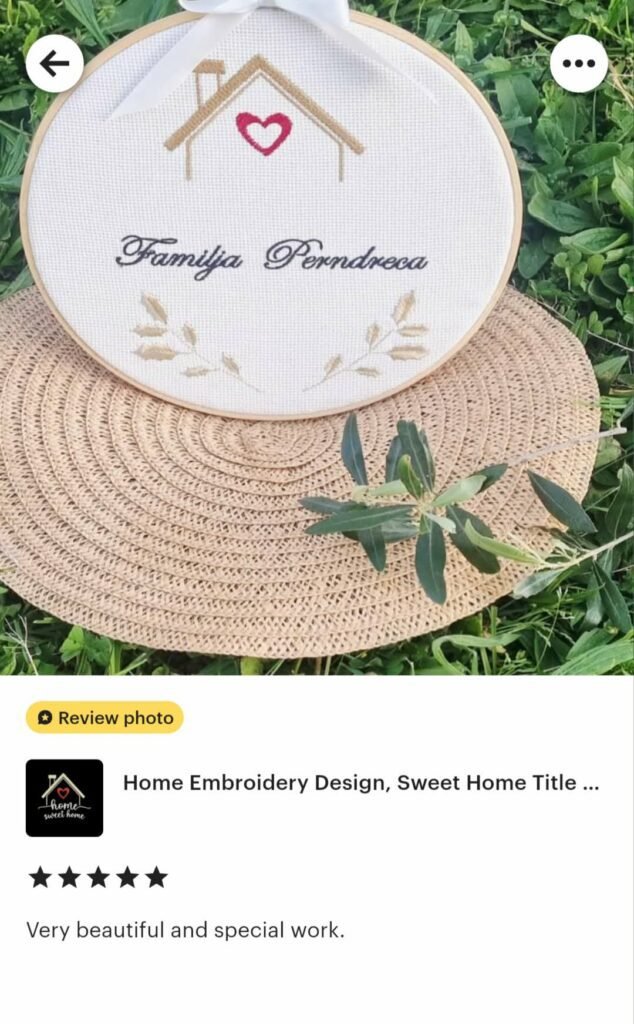 Home machine embroidery design
