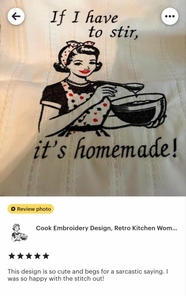 Kitchen machine embroidery design