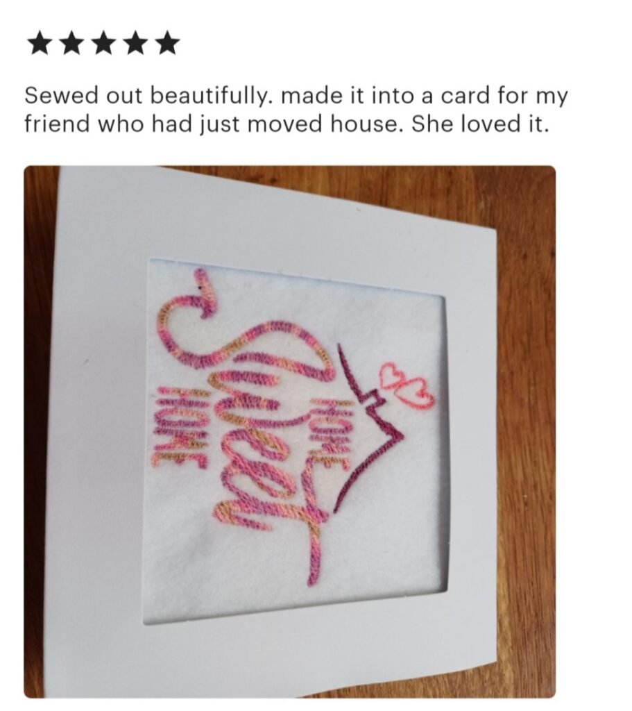 Home machine embroidery design