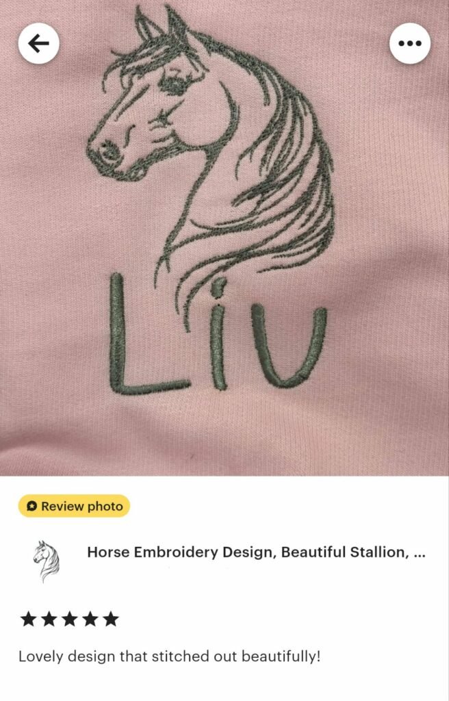 Horse machine embroidery design