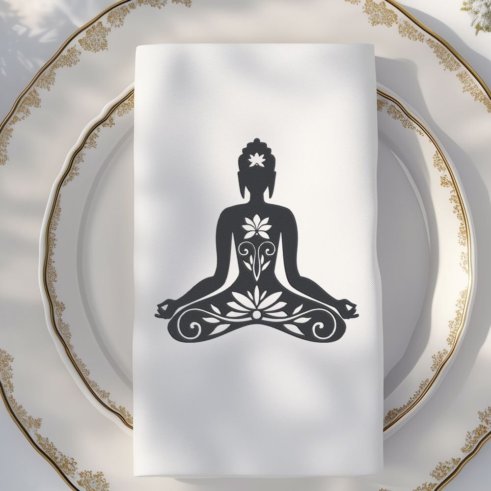 Meditation Man Machine Embroidery Design, Boho Spiritual Embroidery File - Image 3