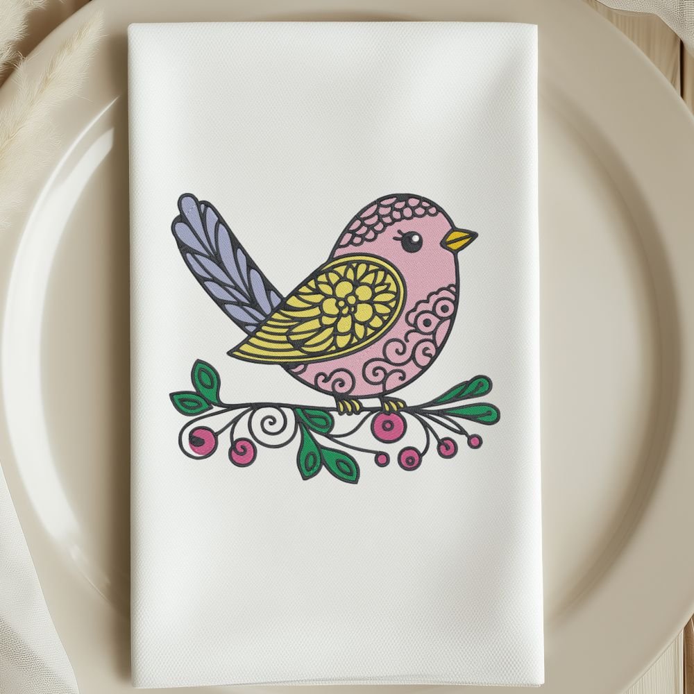 Colorful Bird Machine Embroidery Design, Birds Embroidery File - Image 3