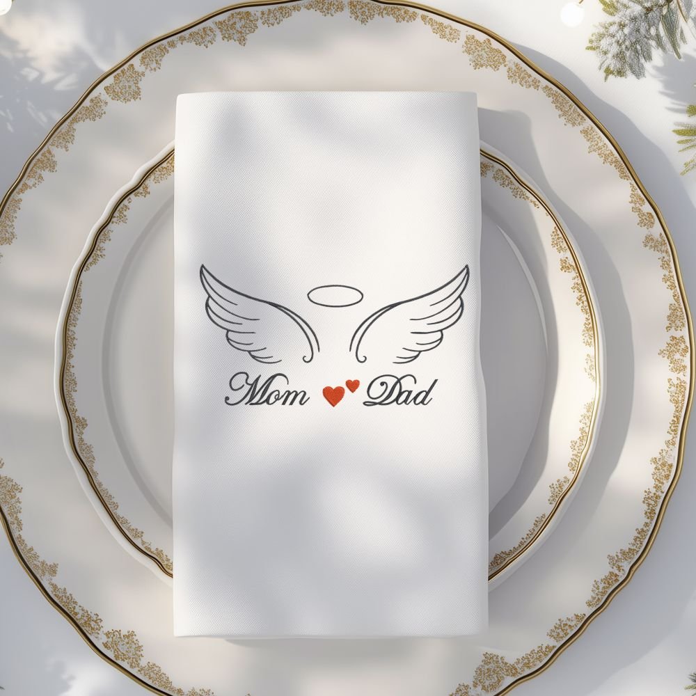 Mom And Dad Angel Machine Embroidery Design, Home And Family Embroidery File - Image 2