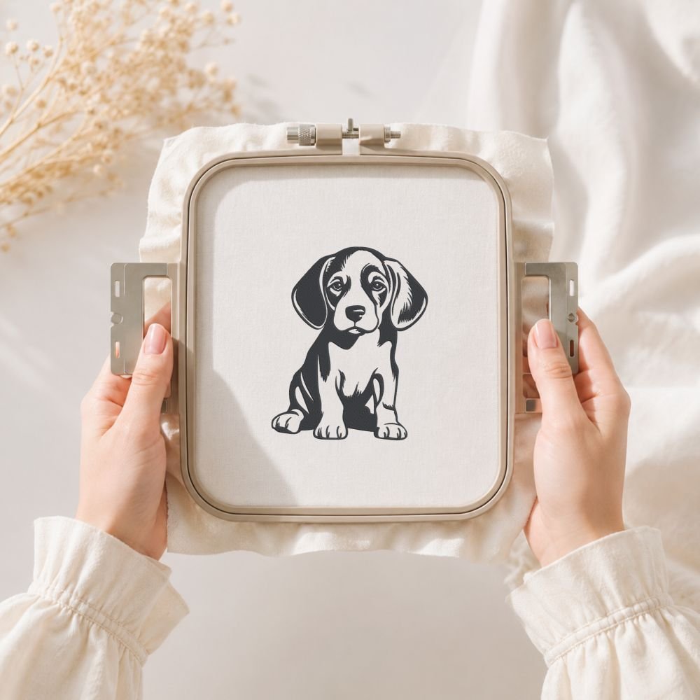 Beagle Puppy Machine Embroidery Design, Dog Breed Embroidery File - Image 3
