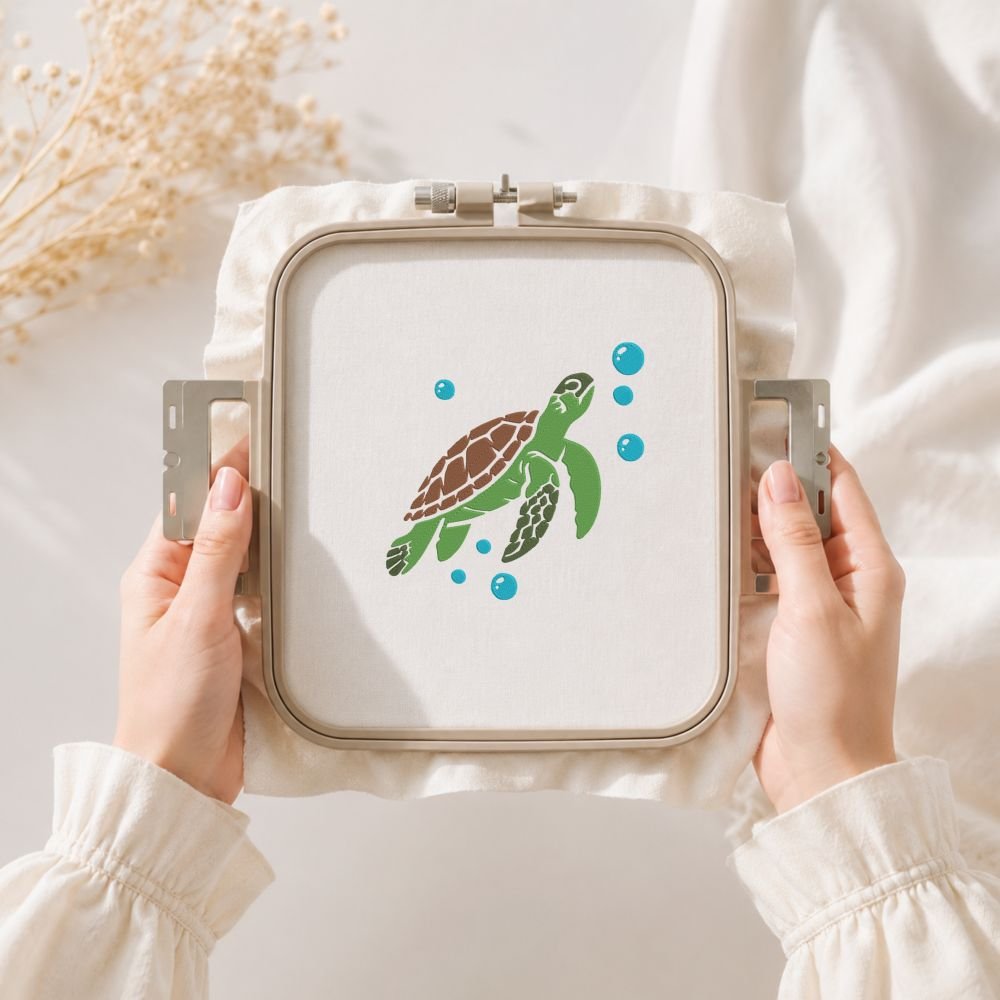 Sea Turtle Machine Embroidery Design, Animal Embroidery File - Image 3