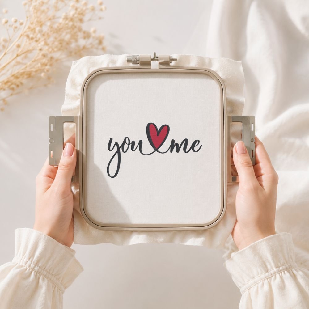 You Heart Me Machine Embroidery Design, Love Words Embroidery File - Image 3