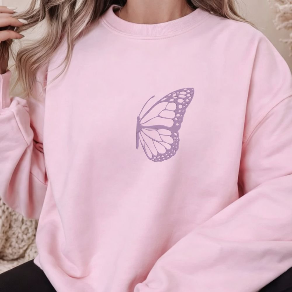 Half Butterfly Machine Embroidery Design, Butterflies Embroidery File - Image 3