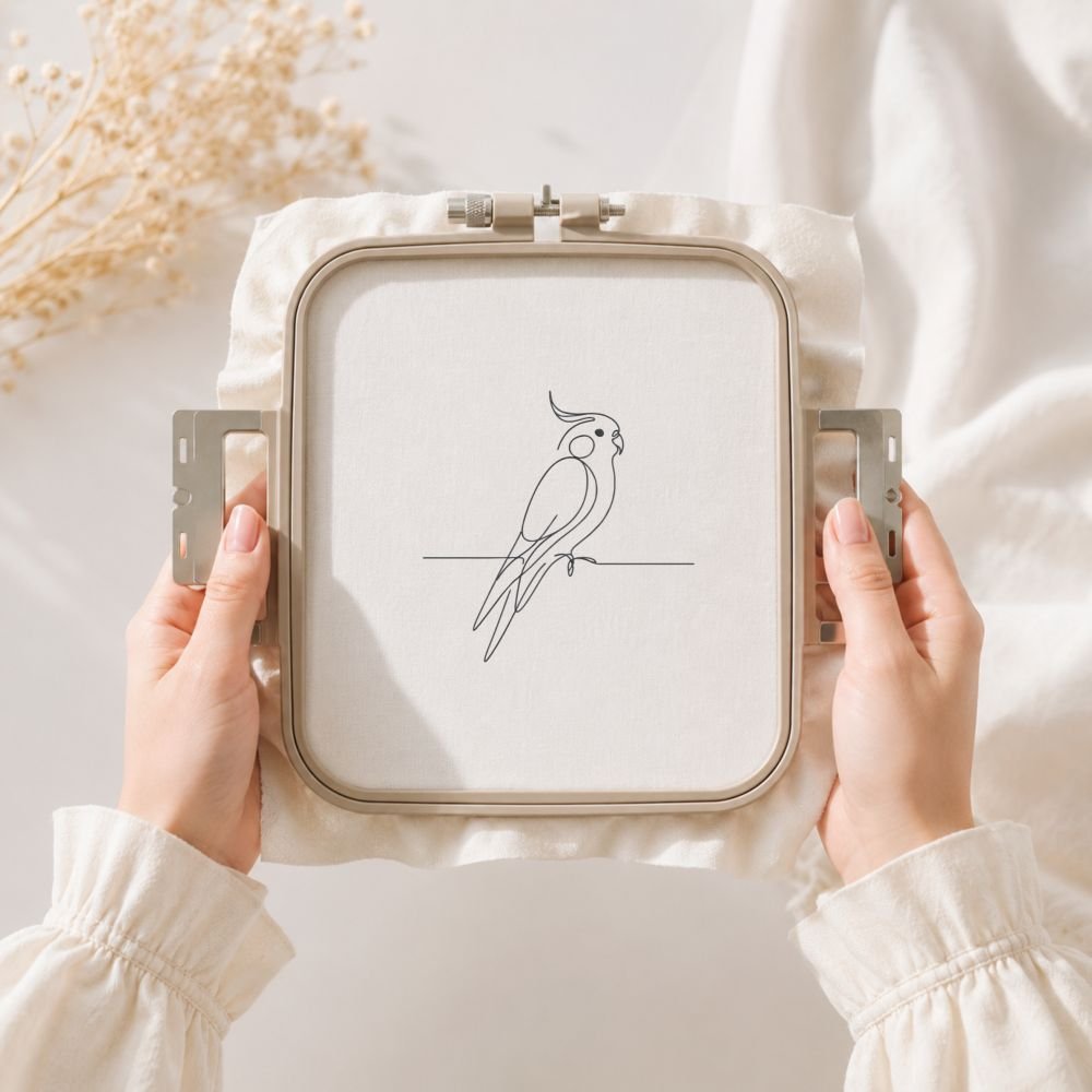 Cockatiel Parrot Machine Embroidery Design, Bird Embroidery File - Image 3