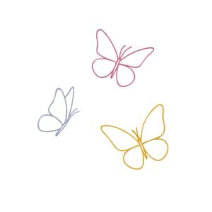 Butterfly Trio Line Art Machine Embroidery Design, Free Embroidery File