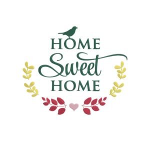 Home Sweet Home Wreath Machine Embroidery Design, Free Embroidery File
