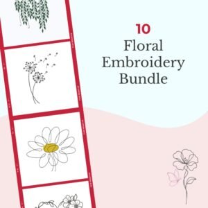 10 Floral Machine Embroidery Designs Bundle