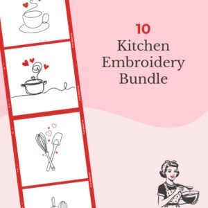 10 Kitchen Machine Embroidery Designs Bundle
